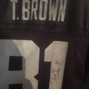 signed Tim brown jersey